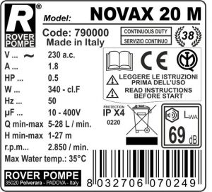 Rover Novax 20M élelmiszeripari szivattyú