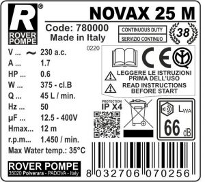 Rover Novax 25M élelmiszeripari szivattyú