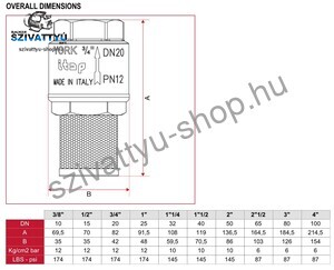 Itap York 6/4 coll lábszelep